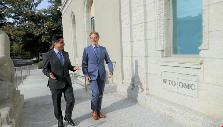 EIF and Sweden have a longstanding partnership. EIF Executive Director Ratnakar and WTO Ambassador Mikael Anzén. Photo credits: K.Aulin/Permanent Mission of Sweden