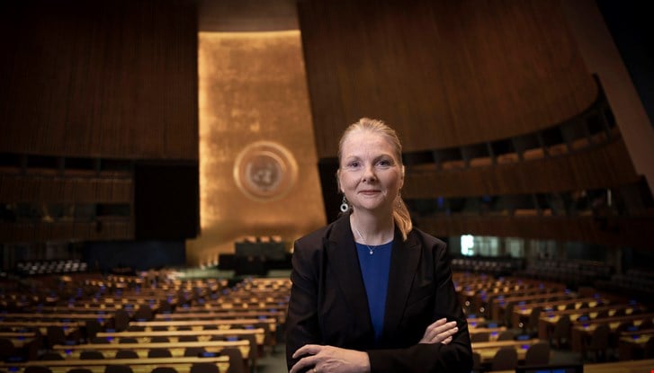 UN Ambassador Nicolas Clase in the General Assembly Hall