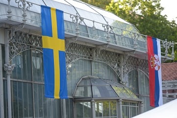 Swedish and Serbian flags