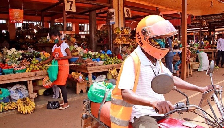 SafeBoda delivering produce